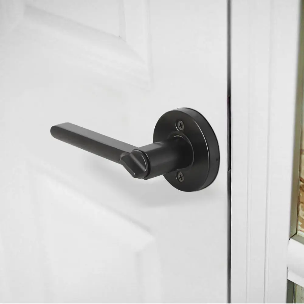 

Probrico Black door Handles for Interior doors Front Back door Lever with Lock Cylinder Home Security wooden door locks