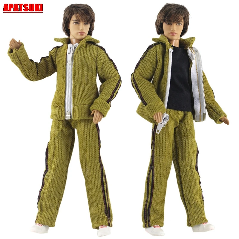 1 комплект одежды для кукол Ken Boy Doll спортивная одежда зеленое пальто черная