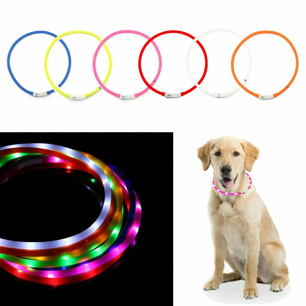 

8 Colors Pet Waterproof USB Rechargeable LED Dog Collar Night Safety Flashing Pet Supplies Dog Accessories For Small Dog LED Col