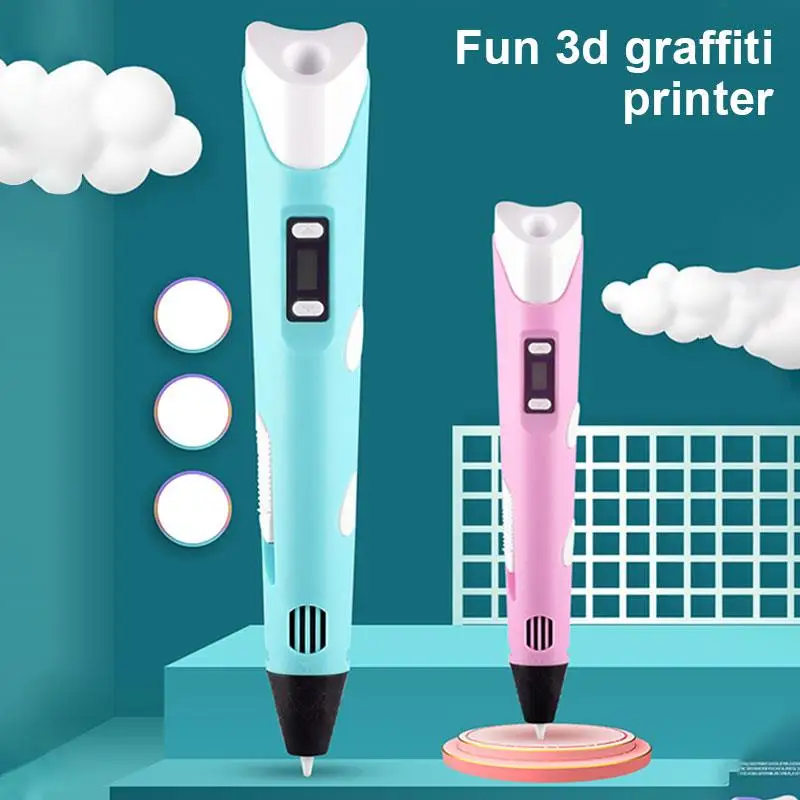 

3D Pen Screen DIY 3D Printing Pen Original ABS Filament Creative Toy Birthday Gift For Kids Design Drawing