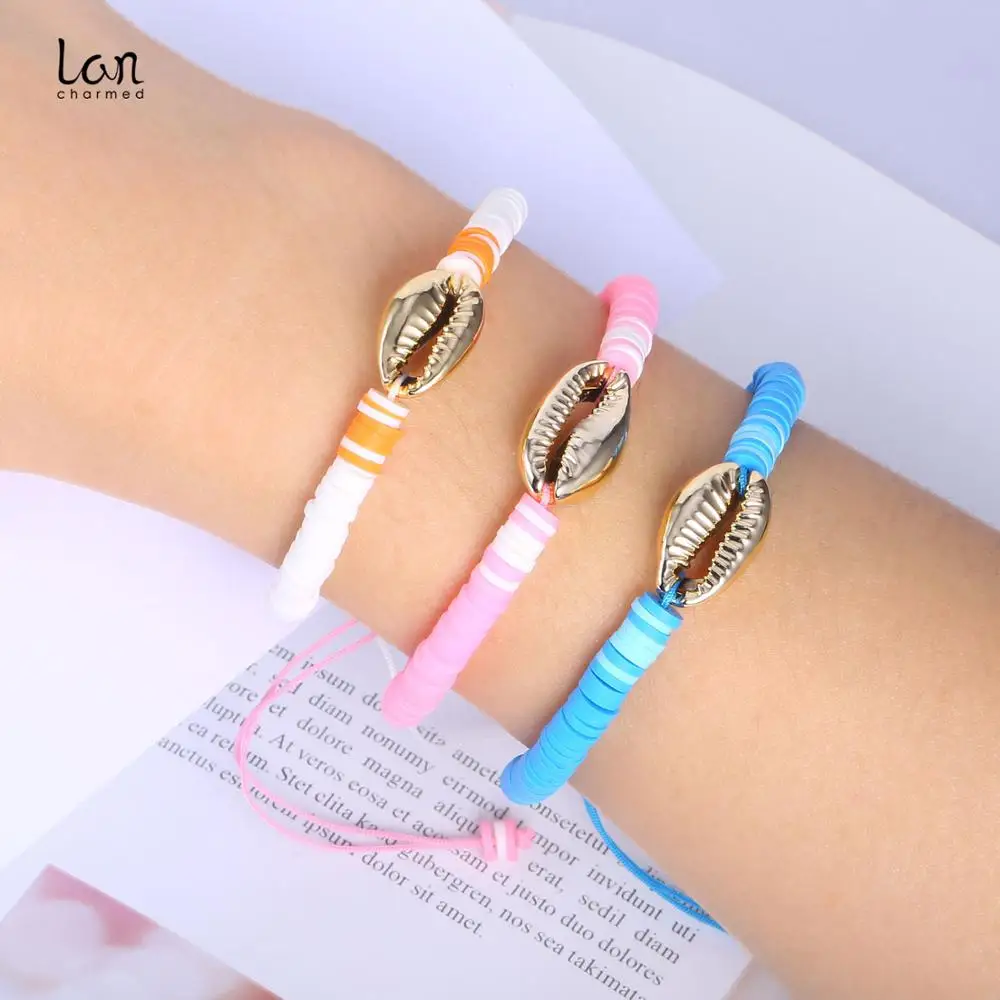 Модные богемные модные комплекты браслетов из 3 предметов Регулируемый морской