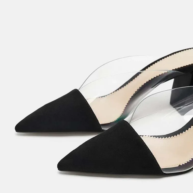 2019 г. Новинка хит продаж обувь женские Босоножки на каблуке черного цвета сабо