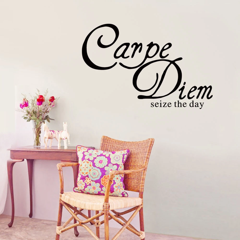 Латынь цитаты Carpe Diem захват дня Наклейка на стену DIY наклейка художественная