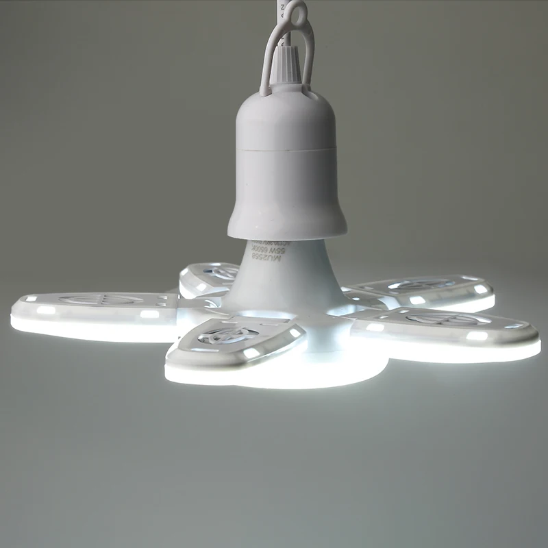 

55W LED Garage Light E27 AC150-265V Deformable Ceiling Light Foldable Fan Blade Light For Warehouse Workshop Deformation Lamp
