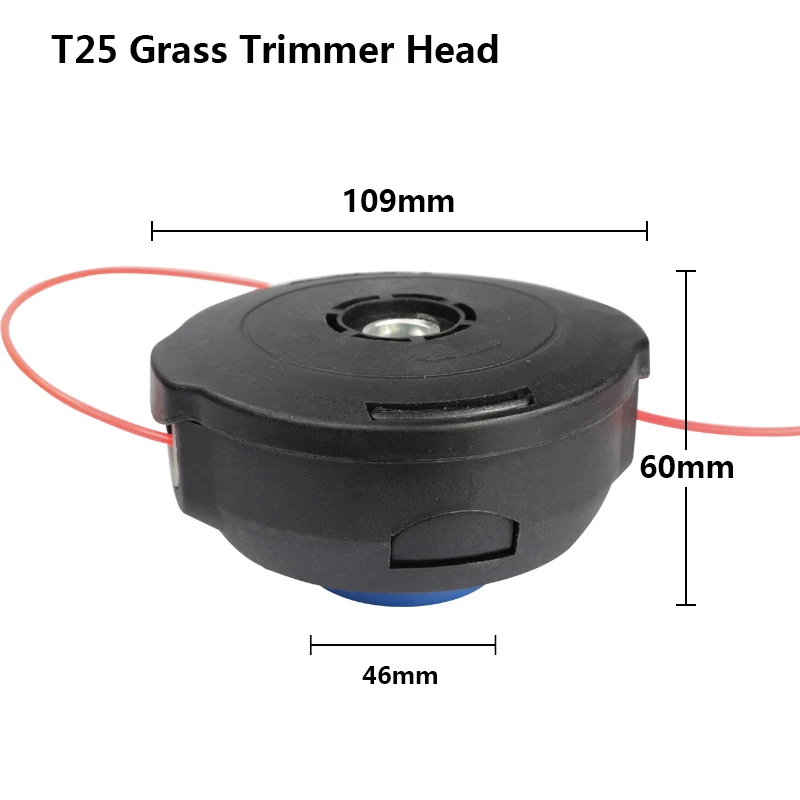 1pc T25 1 шт. T25/T35 универсальная Головка триммера для травы струнная Головка триммера для газонокосилки щетка режущая головка триммер для травы аксессуары - Цвет: 1pc T25