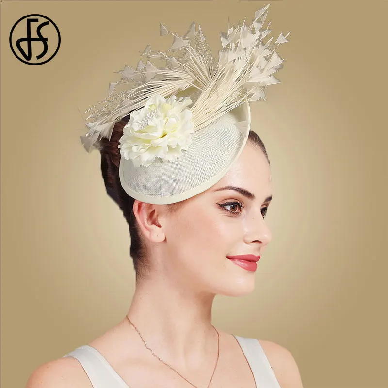 FS женская модная обувь Цвет бежевый белый Sinamay свадебные головные уборы для