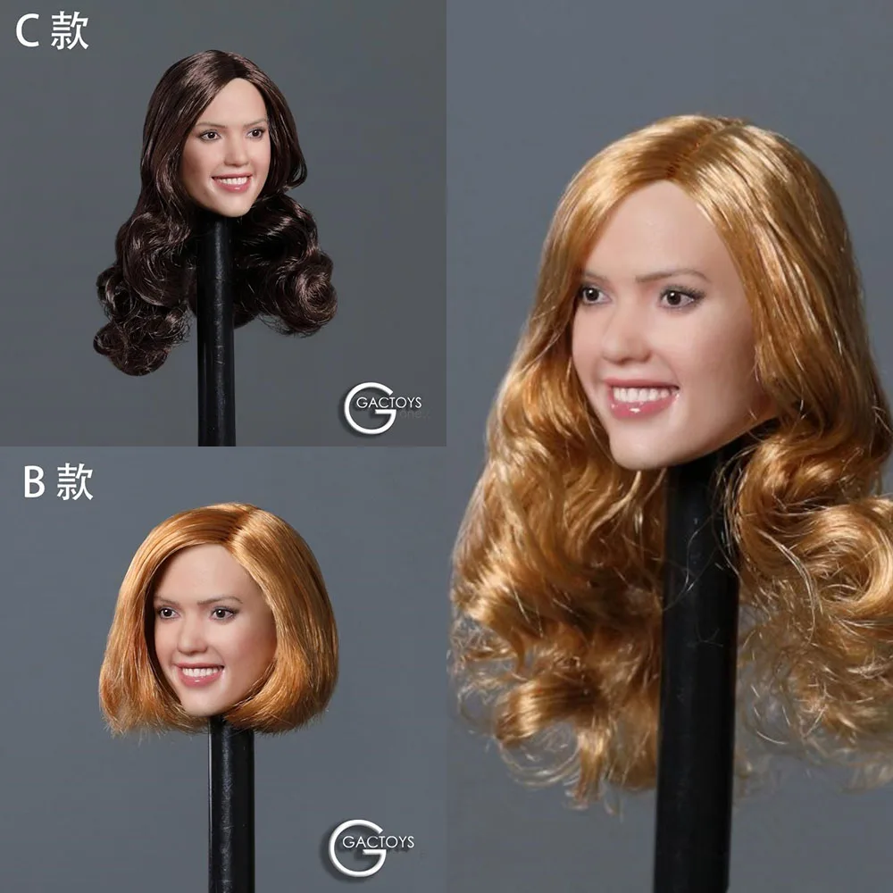 

GACTOYS GC035 1/6 Scale Sexy Jessica Alba Head Sculpt with Long Hair Smiling Girl Head Craved Model for 12 inches PH TBL Body