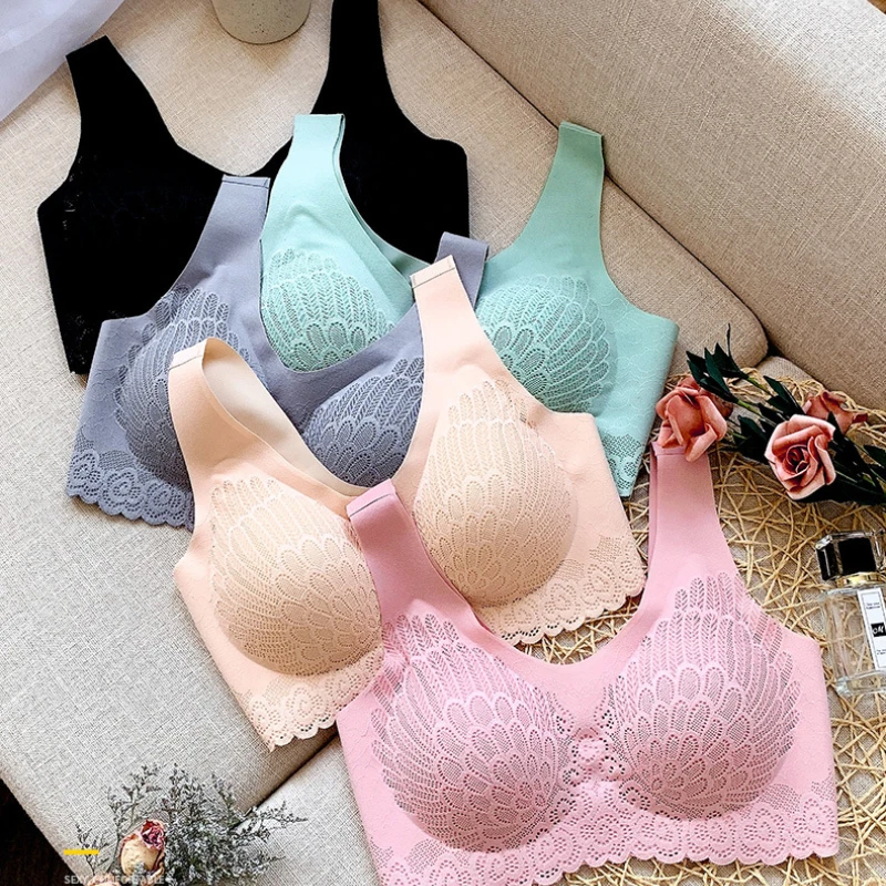 

Latex Bra Seamless for Women Underwear Push Up Bralette with Pad Vest Top No Trace Bralette with Pad Vest Top Bra Lingerie