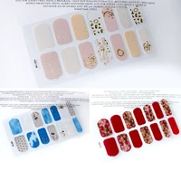 14tipsset full cover nail stickers wraps decoration diy for beauty nail art decals plain stickers self adhesive nail stickers