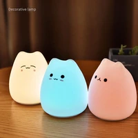 cat silicone night light childrens bedroom bedside sleeping gift creative colorful little cute