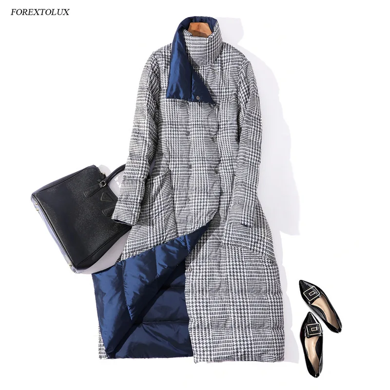 

2021 New Winter Women Long Warm Down Coat Clothes Ladies Fashion Double Side Jackets Solid Calf-Length Overcoats