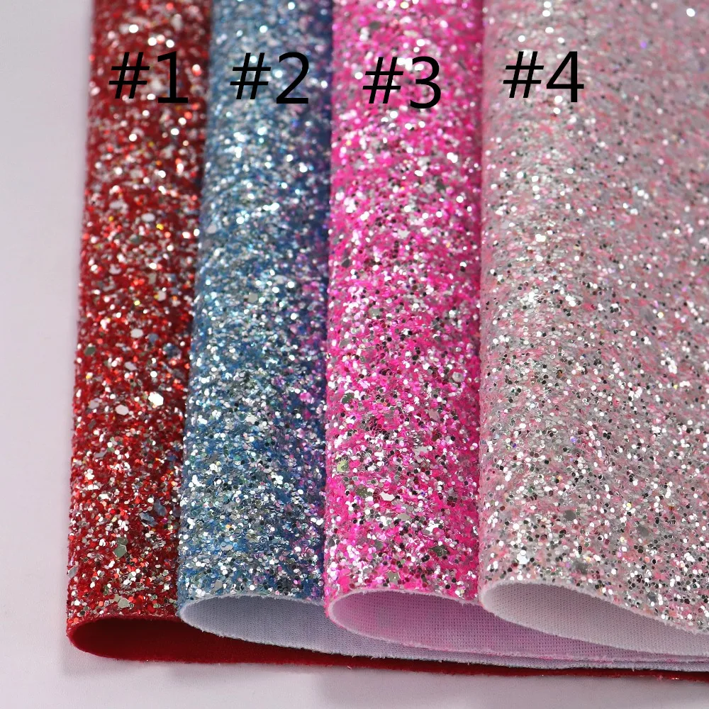 Серебряная смесь красная розовая синяя массивная блестящая ткань кожа A4 лист для
