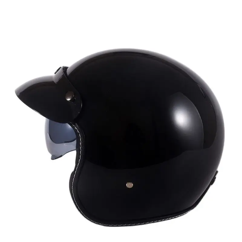 Мотоциклетный самокат с открытым лицом Chopper DOT шлем (средний матовый черный)