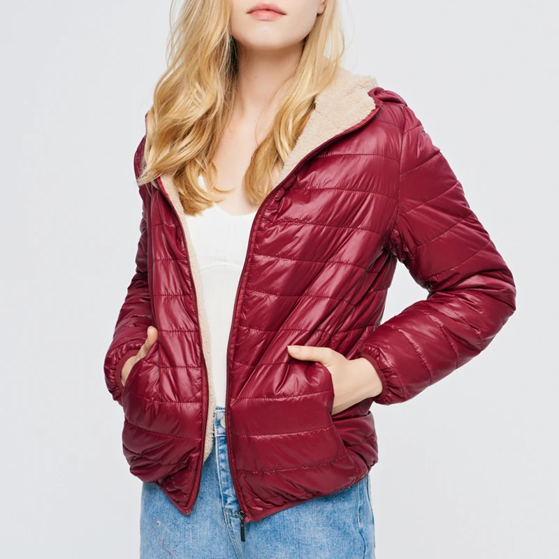 Парка женская зимняя на молнии с капюшоном и карманами|Женские парки| |