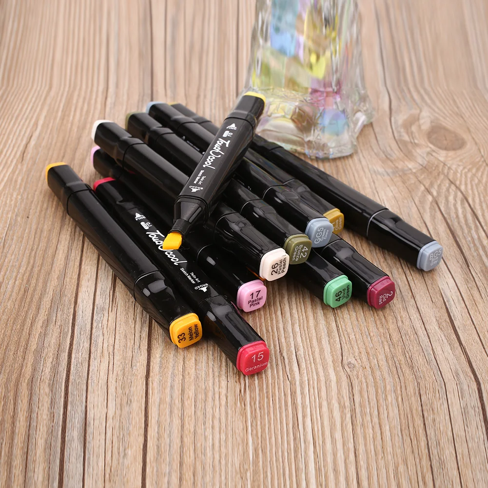 Маркеры художественные двусторонние на спиртовой основе каллиграфия красками