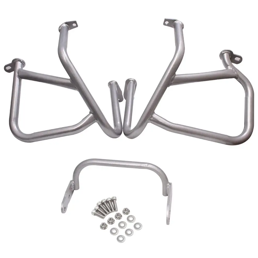 Нижняя Серебристая трубчатая стальная защита двигателя на автотрассе прутков