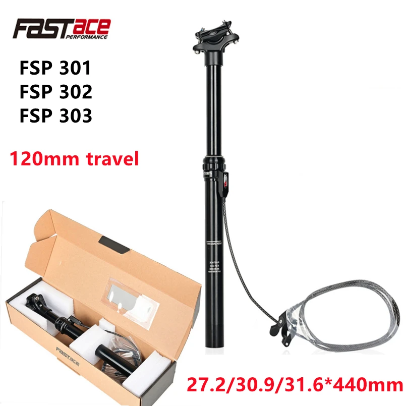 

Fastace Mountain Bike Air Dropper Seatpost 27.2/30.9/31.6 mm MTB Bicycle Seat Post Remote Control Telescopic Tube 125mm Travel