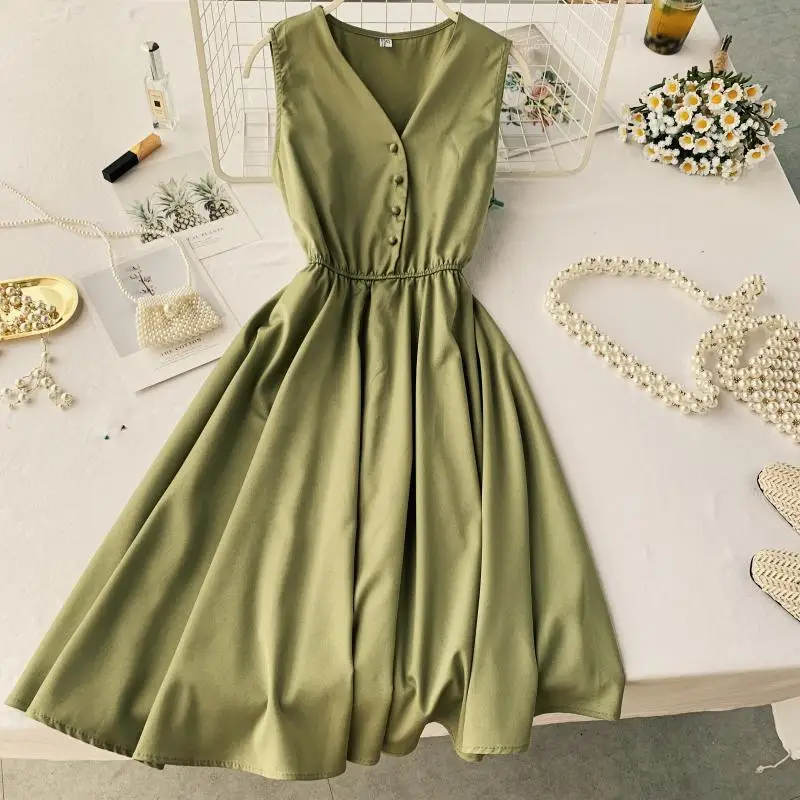 Женское винтажное платье с V образным вырезом коротким рукавом|Женские платья| |