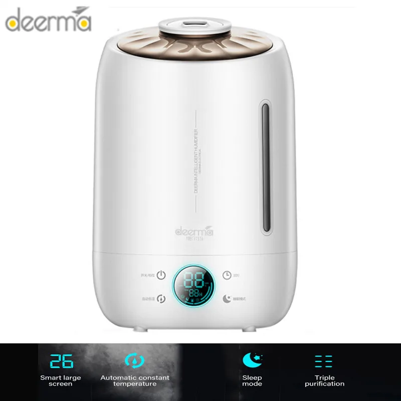 Deerma увлажнитель воздуха ультразвуковой туман 5L тихий арома светодиодный
