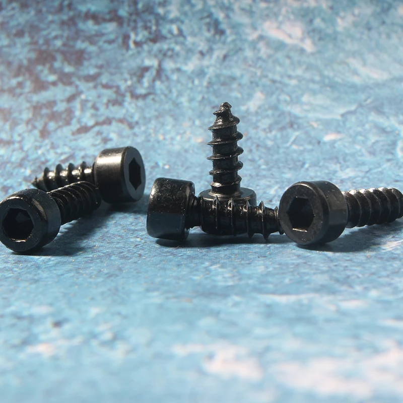 

HA [M2 M2.6 M3 M4 M5 M6] Black Cylinder Head Hexagon Head Self-tapping Screws Cup Furniture Speaker Screw SS25