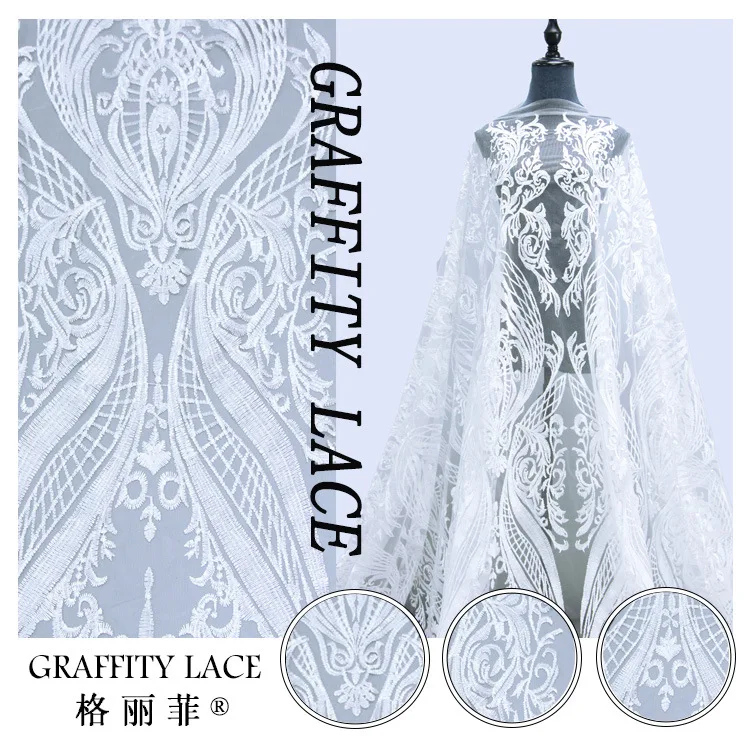 Новый дизайн 2020 свадебное платье с вышивкой Тюлевая сетчатая кружевная ткань для