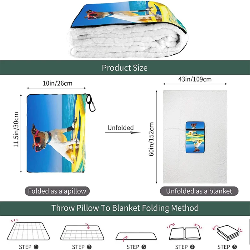 barato Surf Cão Viagem Travesseiro Cobertor Dois-em-um Mochila Cinta E Compacto Avião Saco Cintura Suporte 60x43 Polegadas