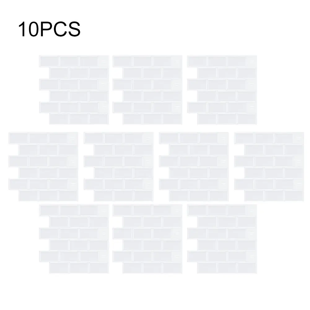 

10pcs/pack Wall Sticker Backsplash Living Room Home Self Adhesive Bedroom Easy Install Pet 3D Effect Decorative Kitchen Bathroom
