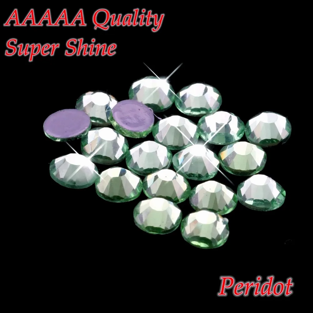 AAAAA роскошные стразы с горячей фиксацией Peridot SS6 SS10 SS16 SS20 стеклянные кристаллы