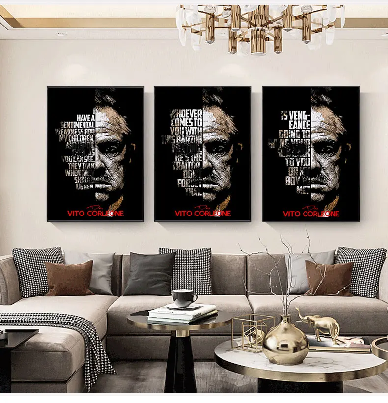 

Don Vito Corleone with a Red Rose Godfather Poster Vintage Retro Decorative Wall Art Canvas Stickers Home Posters Art Bar Decor