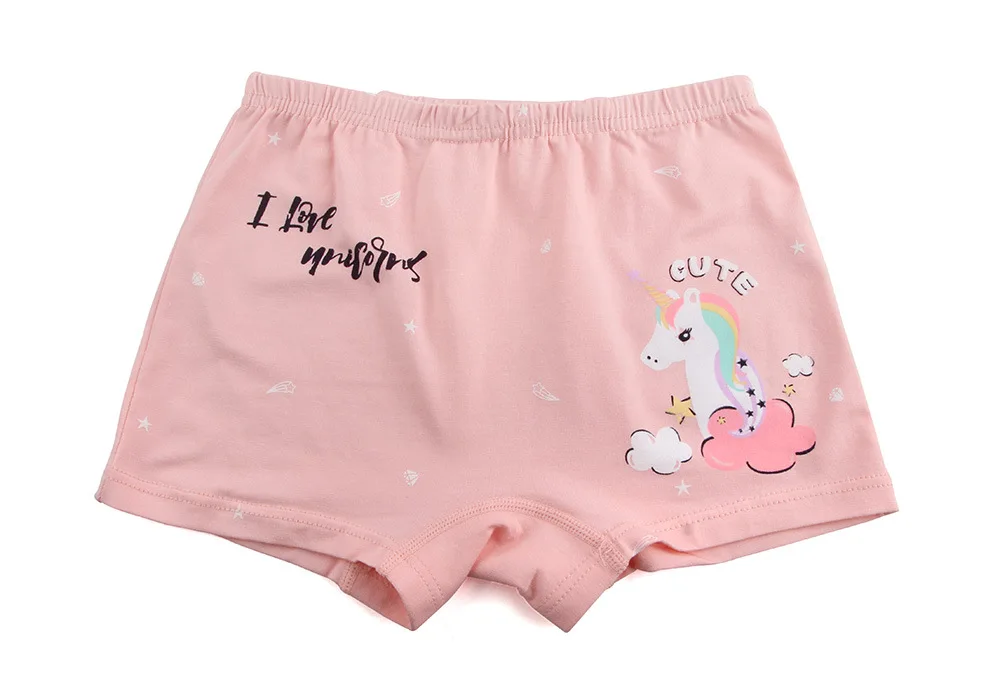 5 шт./лот хлопковые трусы для девочек с единорогом Брендовое нижнее белье детские