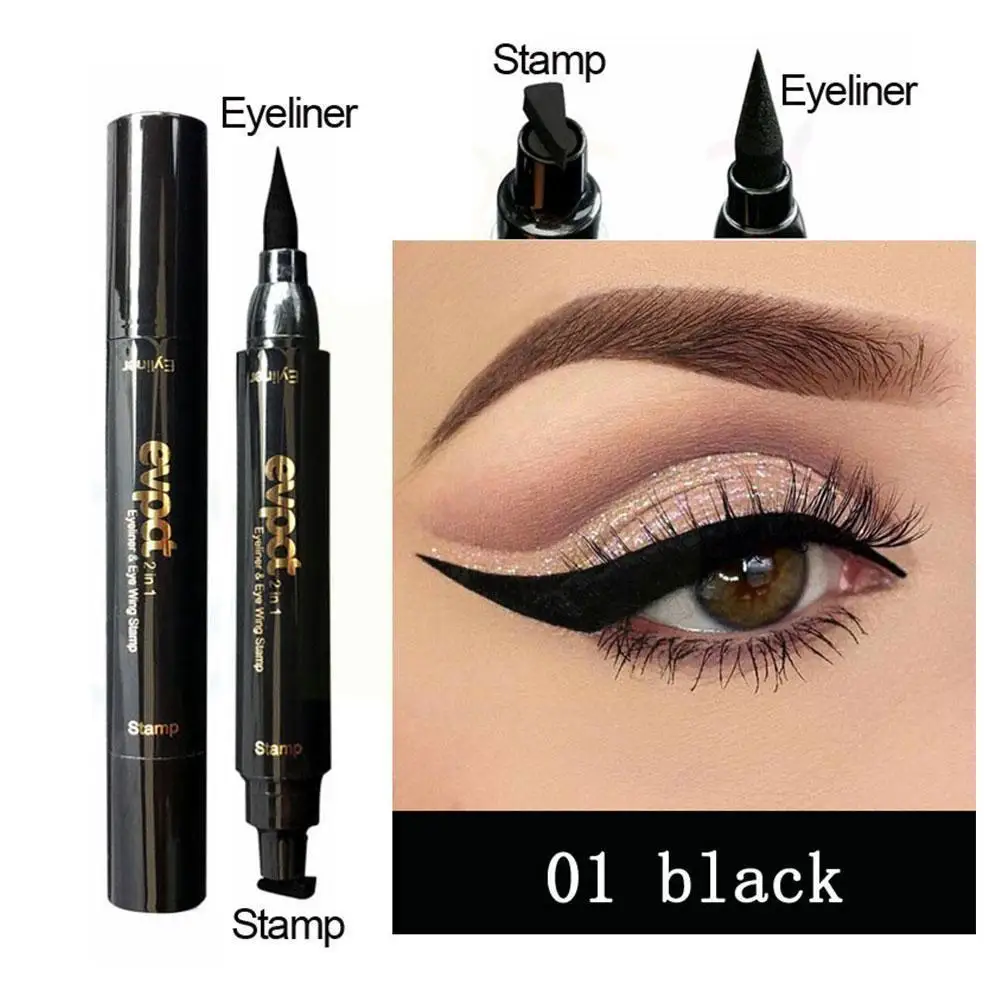 

Makeup Eyeliner Stamp Double-headed Winged Seal Eyeliner Makeup Template Cosmetics Eyeliners Waterproof Dropshipping Tool K2V2