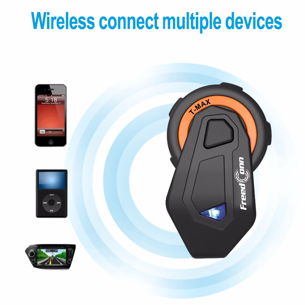 Freedconn T MAX E мотоцикл шлем Bluetooth гарнитура 6 Riders Group говорить FM радио версия 4 1