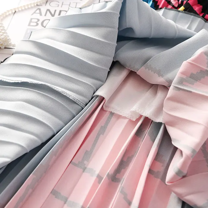 Женская юбка с мультяшным принтом эластичная розовая леопарда в европейском