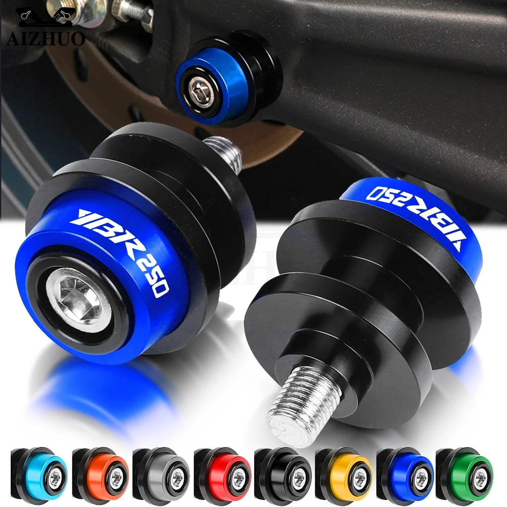 

6MM Stand Screws CNC Aluminum YBR125 Motorcycle Swingarm Slider Spools FOR YAMAHA YBR 125 250 2005-2014 2013 2012 YBR250 Logo