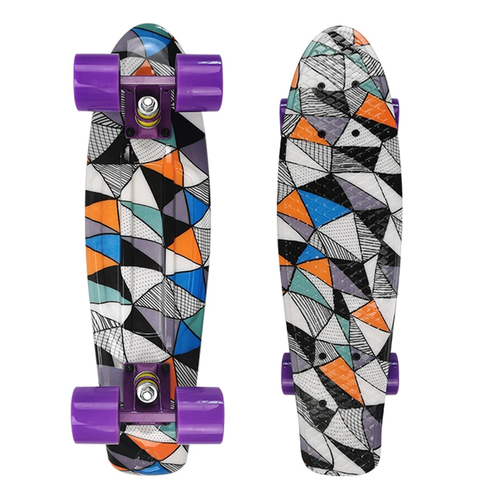 Новинка 2021 Скейтборд Mini Cruiser 22 дюйма скейтборд для взрослых и детей Лонгборд с