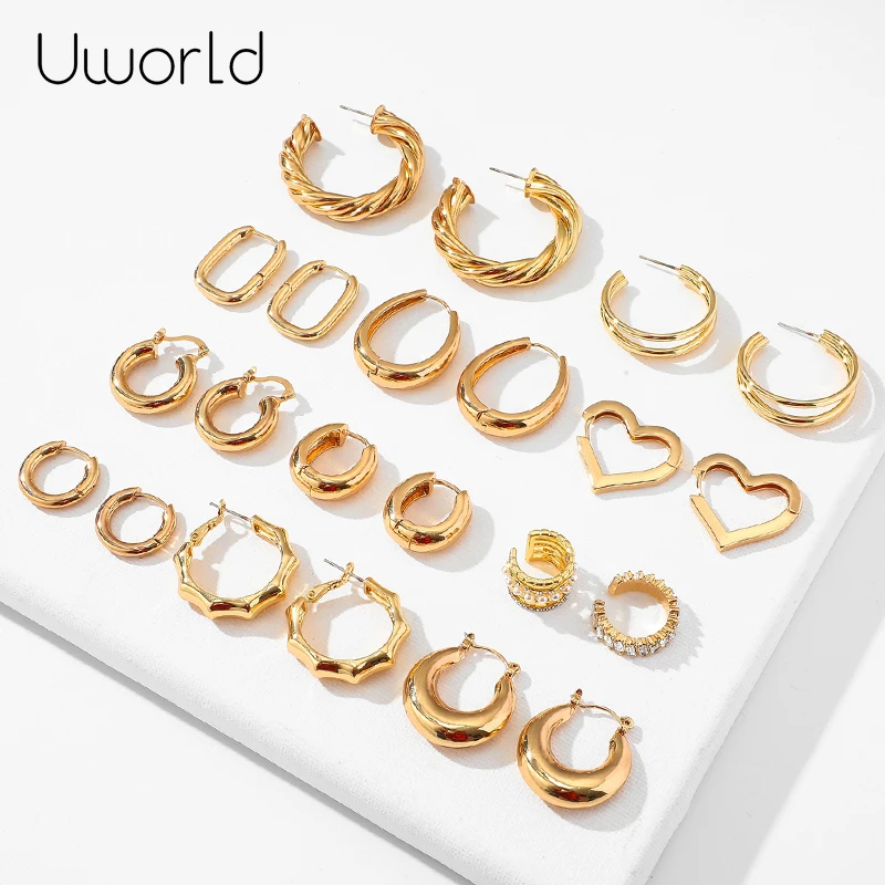 

New Design Simple Gold Metal Large Circle Geometric Round Big Hoop Earrings for Women Girl Wedding Party Jewelry