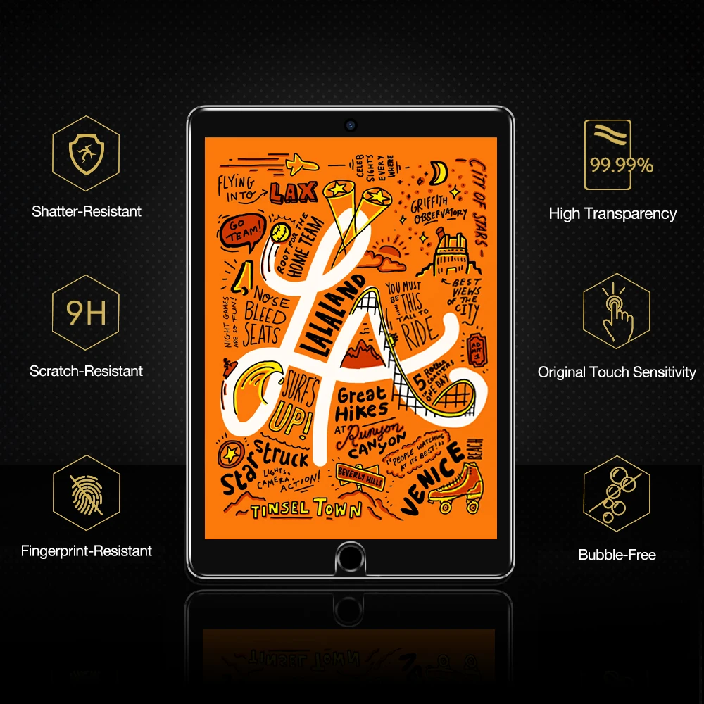 2 шт./лот ESR протектор экрана из закаленного стекла для iPad Mini 5/iPad 4 защитная пленка