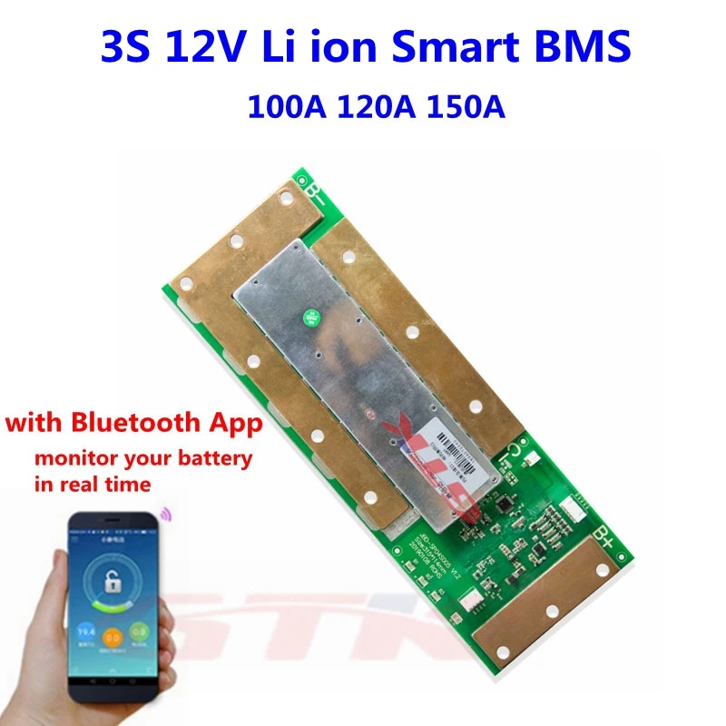 Смарт BMS 3S 100A 120A 150A Lifepo4 Защитная плата с Bluetooth APP коммуникационная интерфейса UART