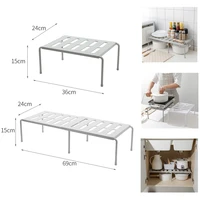 Kitchen Cabinet Storage Type Desk Kitchen Organizer Shelf Stackable Plastic Home Bathroom Retractable Storage Holders Shelves