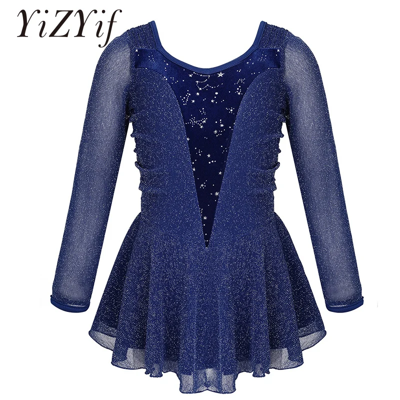 Детское платье для девочек фигурного катания на коньках балетное гимнастическое