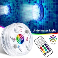 led light pool lamp ip68 waterproof remote control submersible light with suction cups pond for swimming pool aquarium fountain