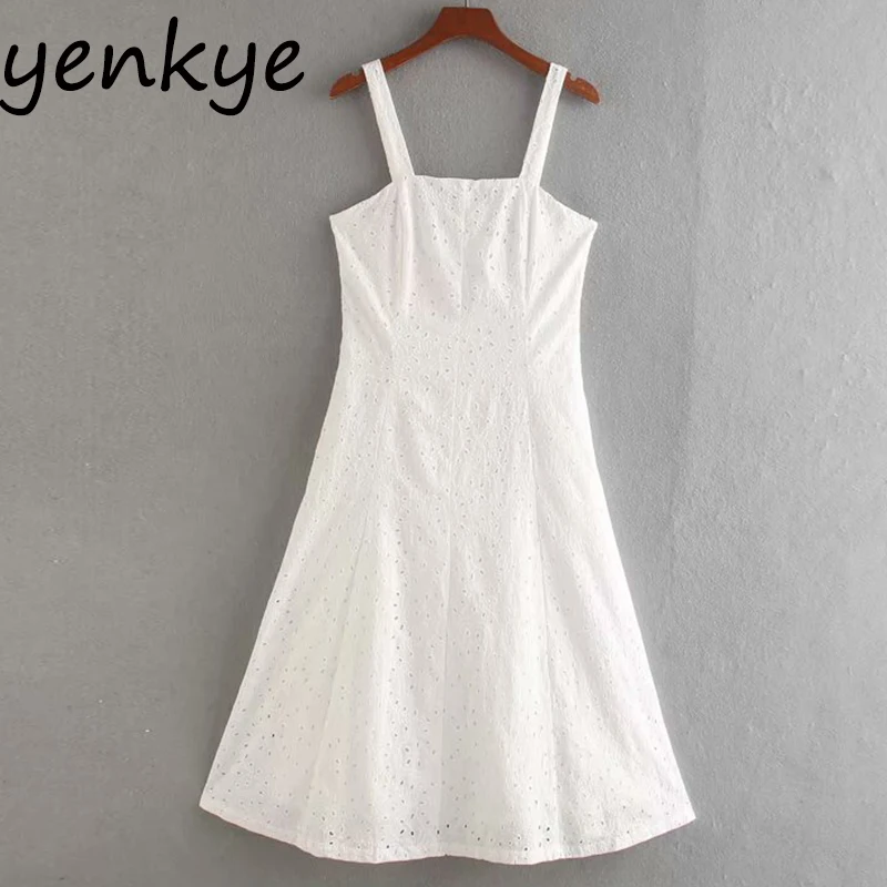 Женское ажурное платье с вышивкой Элегантное Белое Облегающее Платье трапеция