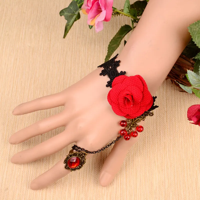 Модные ювелирные изделия Красная роза цветок тростника темперамент кристалл