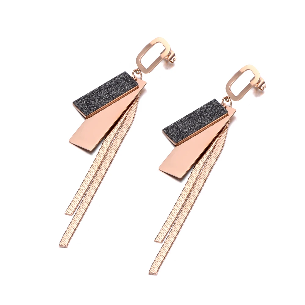 Женские Висячие серьги Lokaer геометрические из нержавеющей стали с цепочкой