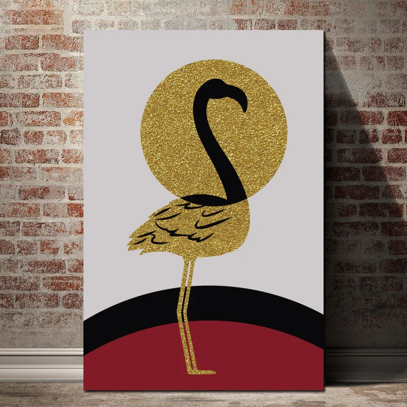 Wall Art Холст Для Живописи принт золотое солнце и черный во главе с модульная