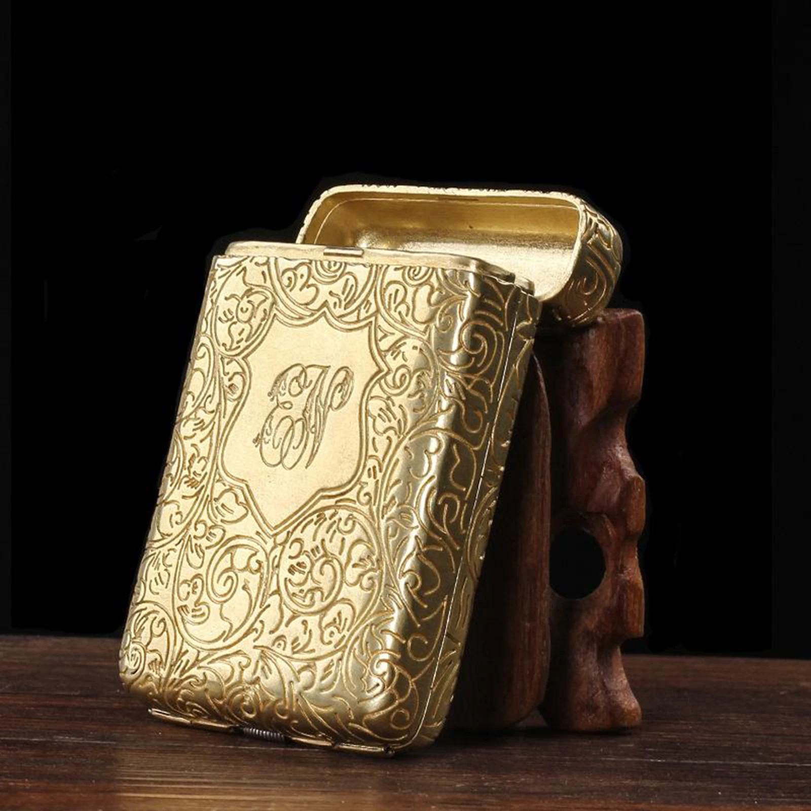 

Pure Brass Cigarette Case Alloy Men's Cigarette Pouch Organizer Storage for Men and Women