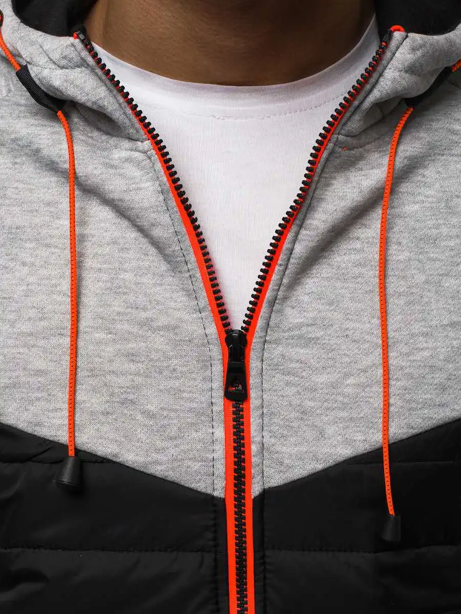 

Men's Jacket Casual Jacket Suit Zippered Pocket Patchwork Jacket Black Lace-up Elastic Belt Trousers