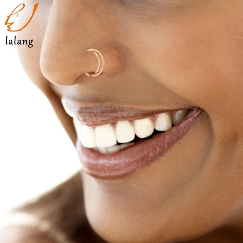 Популярные женские нос кольцо обруч индийское в кольца для пирсинга перегородки