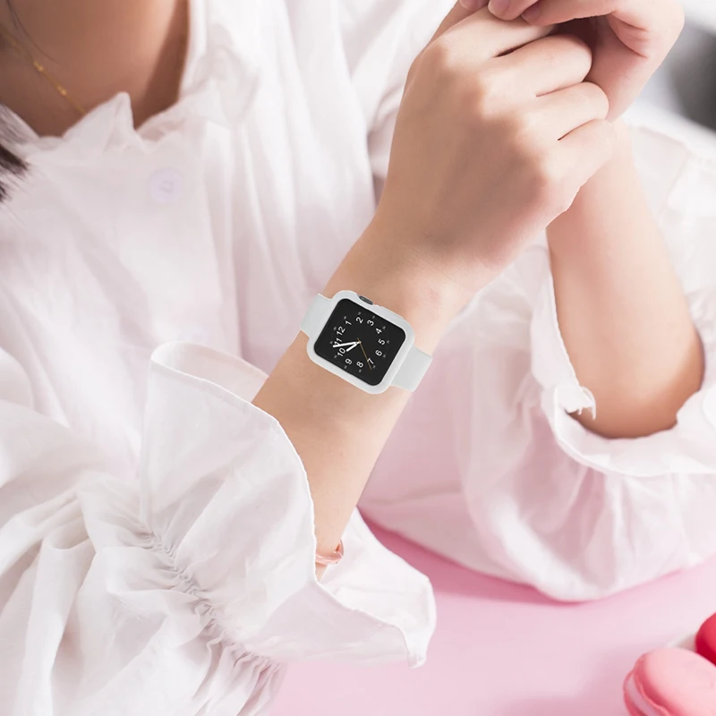 Мягкий силиконовый чехол YanXu для Apple Watch 6 SE 5 4 40 мм 44 защитный iWatch 3 2 1 42 38 бампер