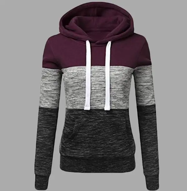 Женские толстовки с капюшоном повседневные свитшоты составного кроя